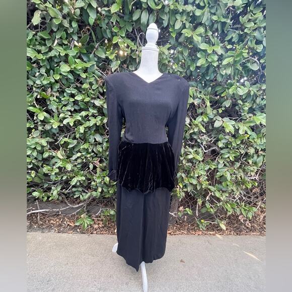 40s Vintage Rayon Peplum Dress - Picture 1 of 8